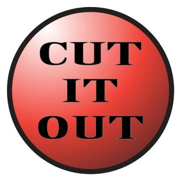 Cut It Out Button Stock Illustration