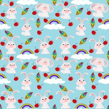 Cut kawaii background Stock Illustration