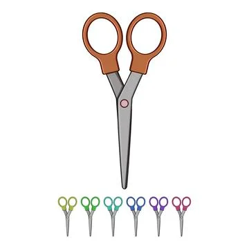 Cut kid scissors cartoon vector graphic Stock Illustration