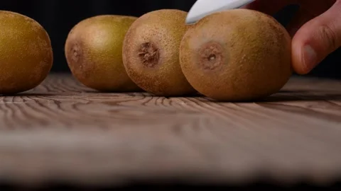 Cut kiwi fruit. Stock Footage 217844422