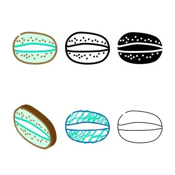 Cut kiwi fruit fresh color icon multipack vector Stockillustratie