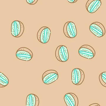 Cut kiwi fruit green vector seamless pattern Stock Illustration