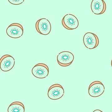 Cut kiwi fruit vector seamless pattern Stock-Illustration