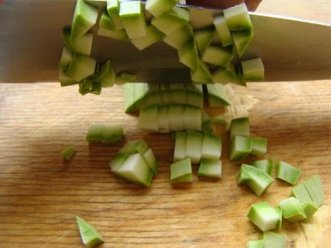 To cut with a knife Stock Photos