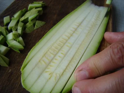 To cut with a knife Foto stock