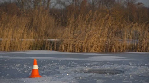 Cut leak on the lake. Stock Footage 138126356