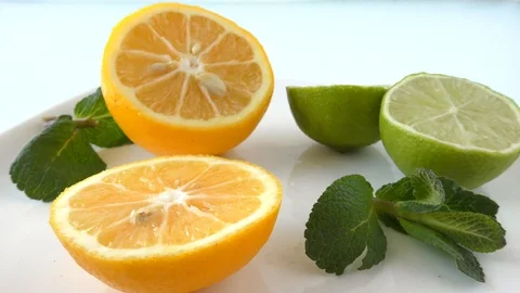 Cut Lemon &amp;amp; Lime Close-up Stock Footage 127747154