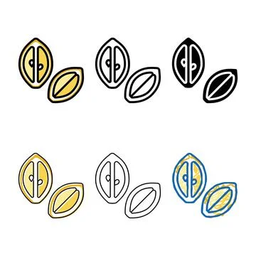 Cut lemon color icon vector range Stock Illustration