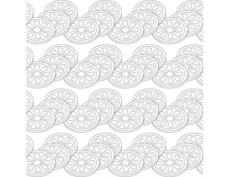 Cut lemon doodle style. Seamless pattern. Stock Illustration