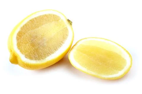 The cut lemon isolated Stock Photos