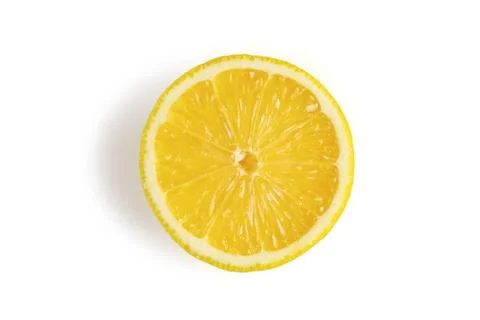 Cut lemon on isolated white background. Fresh juicy lemon Stock Photos