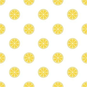 Cut Lemon Seamless Pattern Vector Stock Illustration