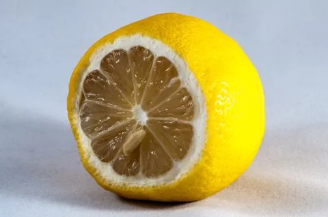 Cut of lemon on a white background Foto stock