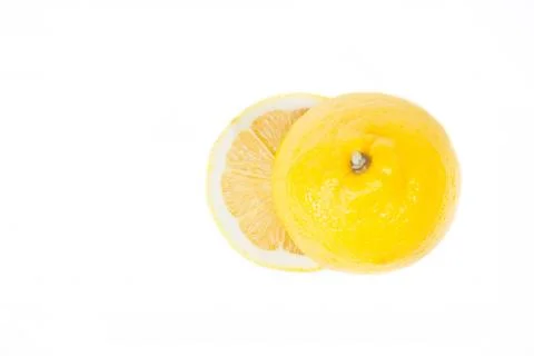 Cut lemon on a white background Stock Photos