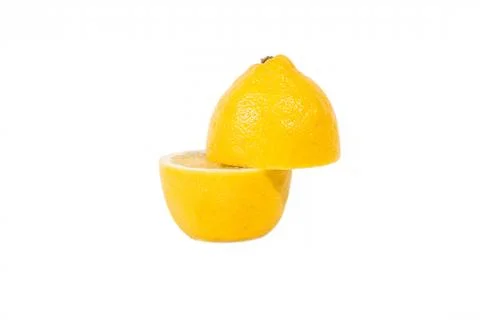 Cut lemon on a white background Stock Photos