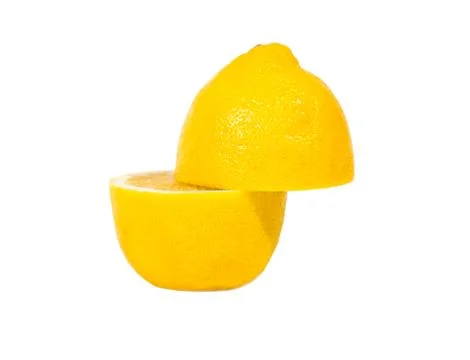 Cut lemon on a white background Stock Photos