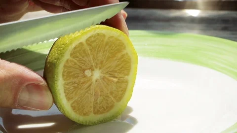 Cut lime or lemon Stock Footage 94908106