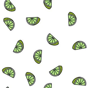 Cut lime vector seamless pattern 库存插图
