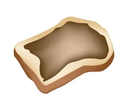 Cut loaf of bread with chocolate spread 스톡 일러스트