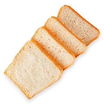 The cut loaf of bread isolated on white Stock Photos