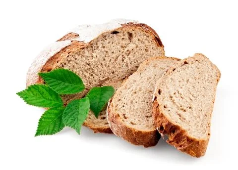 Cut loaf of rye bread Stock Photos