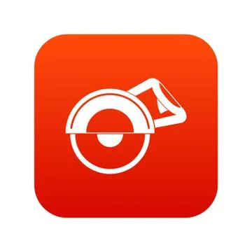 Cut off machine icon digital red Stock Illustration