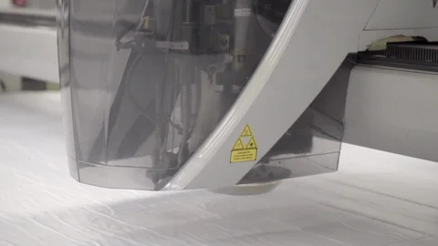 Cut Machine in a textile industry. Stock Footage 89569918