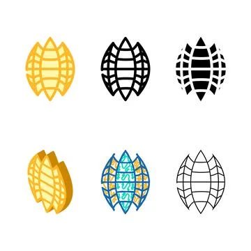 Cut mango color icon styleset vector line Stock Illustration