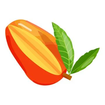 Cut mango icon cartoon vector. Fruit juice Stock Illustration