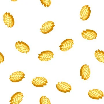 Cut mango isometric icon seamless pattern sign Stock Illustration