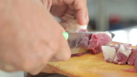 A cut of Meat (for cooking pilaf) Video stock 145547875
