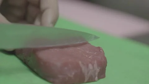 Cut meat, hamburger in the kitchen, butcher shop 動画素材 132464702