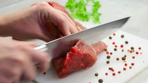 Cut meat white kitchen pepper Vidéo 294426288