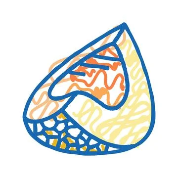 Cut melon yellow icon doodle illustration Stock Illustration