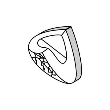 Cut melon yellow isometric icon vector illustration Stock Illustration