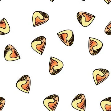Cut melon yellow vector seamless pattern Stock Illustration