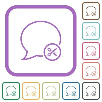 Cut message simple icons Stock Illustration