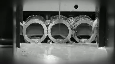 Cut metal pipe with a machine Stock Footage 10964518