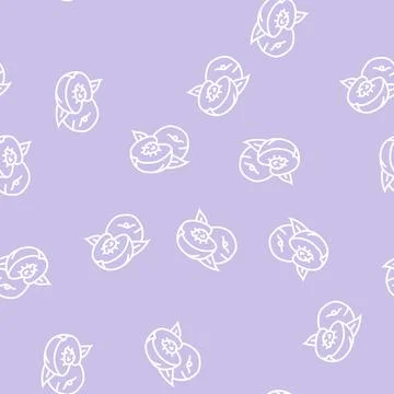 Cut nectarine line seamless pattern Illustrazione stock