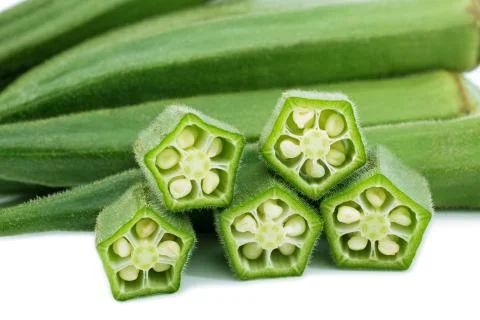Cut Okra Stock Photos
