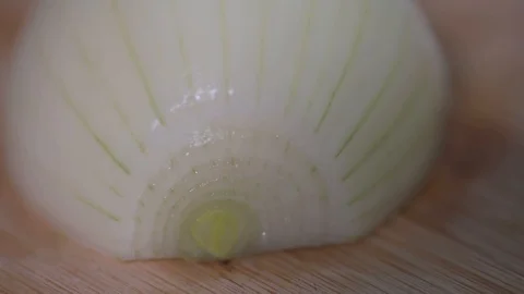 Cut Onion Closeup Stock-Footage 129379228