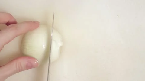 Cut onions with a knife Stock Footage 10868933