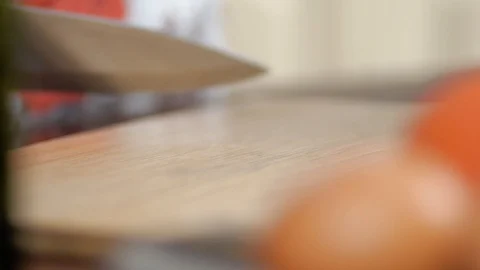 Cut onions with a knife Stock Footage 93385409