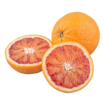 Cut orange on a white background Stock Photos