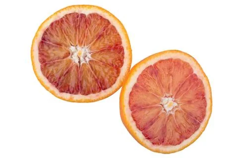 Cut orange on a white background Stock Photos