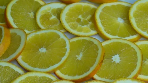 Cut up oranges rotate.C0383 Stock Footage 255574268