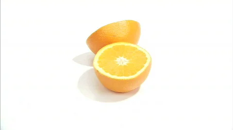 Cut oranges spinning close up5 Video stock 631283