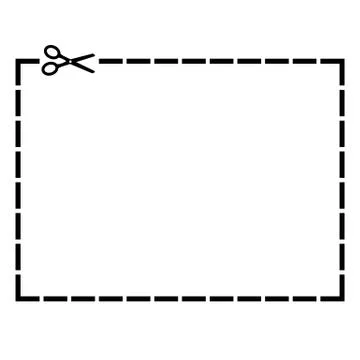 Cut out coupon rectangle shape with scissors. Vector illustration Stock Illustration