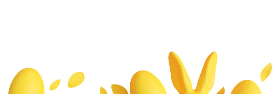 Cut out Easter items in yellow color on a clear background. The 3D render i.. 스톡 일러스트