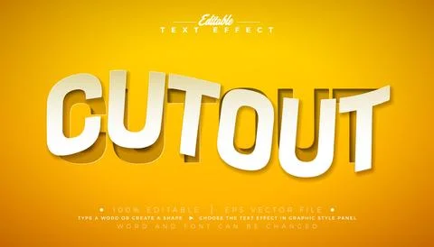 Cut Out Editable Text Effect Design Vector Graphic Style with 3d Sliced Typog Stock Illustration